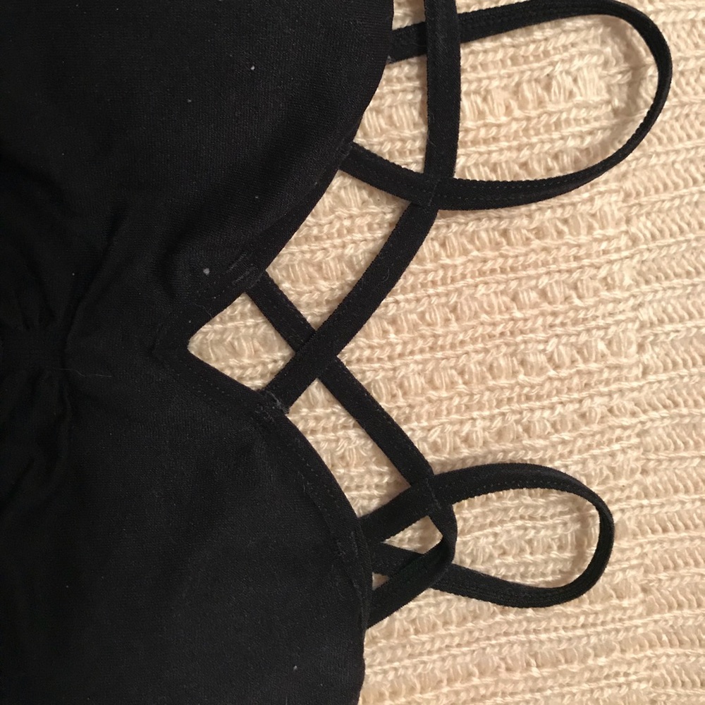 Black Front-Caged Bralette